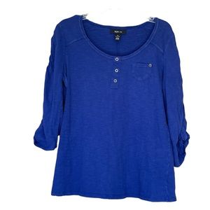 Style & Co indigo/blue 3/4 sleeve top